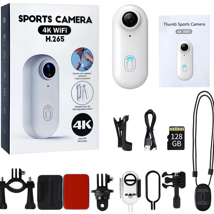 NUISK Mini-Daumenkamera: 128 GB, 4K-POV-Video, Magnethalterung