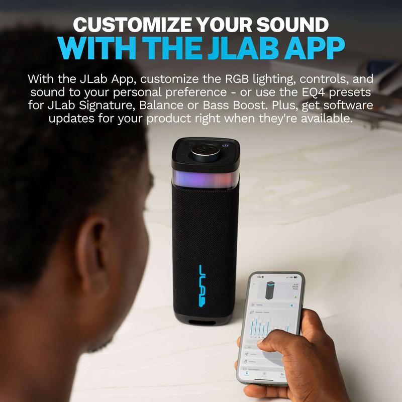 JLab JBuds Party Speaker: 30W Power, 12H Playtime, RGB Lighting