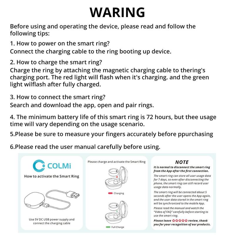 COLMI R10 Smart Ring: Fitness Tracker con contapassi e impermeabile fino a 5 ATM 