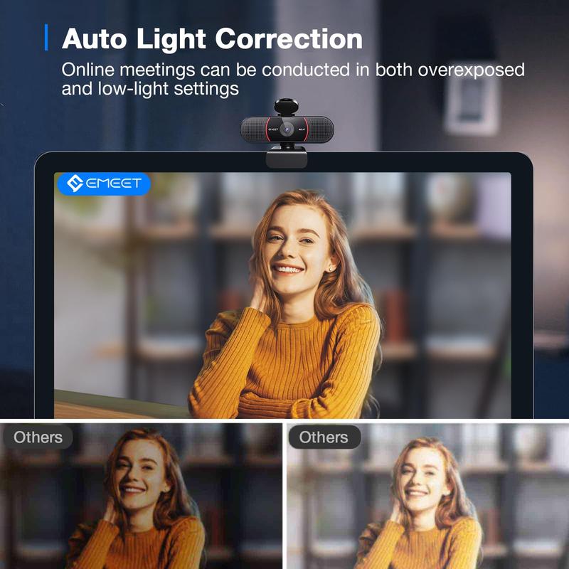 Webcam EMEET C960 4K: messa a fuoco automatica, doppi microfoni AI con cancellazione del rumore