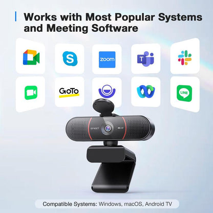 Webcam EMEET C960 4K: messa a fuoco automatica, doppi microfoni AI con cancellazione del rumore