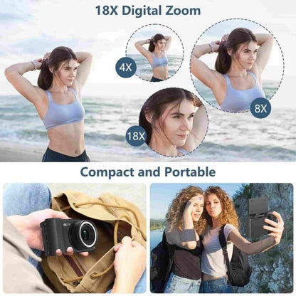 Videocamera 4K per vlog per principianti: 64 MP, messa a fuoco automatica, schermo girevole a 180°