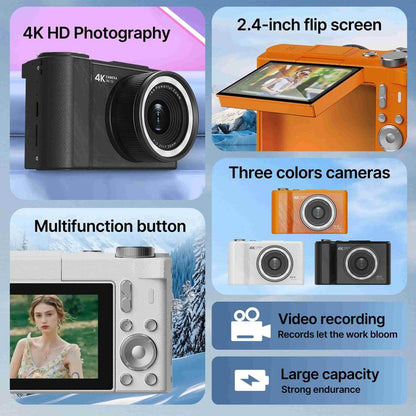 Videocamera 4K per vlog per principianti: 64 MP, messa a fuoco automatica, schermo girevole a 180°